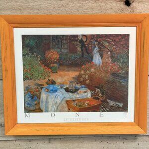 Upcycled Laminate “LE DEJEUNER” by Monet - 23"X19" WOODEN DECORATIVE FRAME